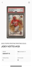 2023 Topps Pristine Joey Votto PRISTINE GOLD /50 PSA 10 POP 1 Reds Final Season