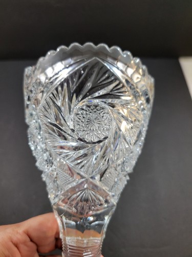 Vintage EAPG Pinwheel geschliffenes schweres Glas Sockel Kelch Vase 8,5" wie abgebildet - Bild 12 von 18
