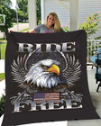 Legend Ride Free American Bald Eagle Bikers Gift Velveteen Plush Fleece Blanket