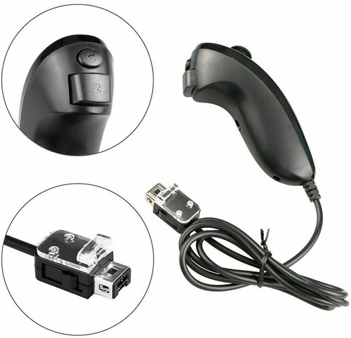 1/ 2 Pack For Wii Nunchuck Controller Gamepad for Nintendo Wii U Black / White - Picture 30 of 35