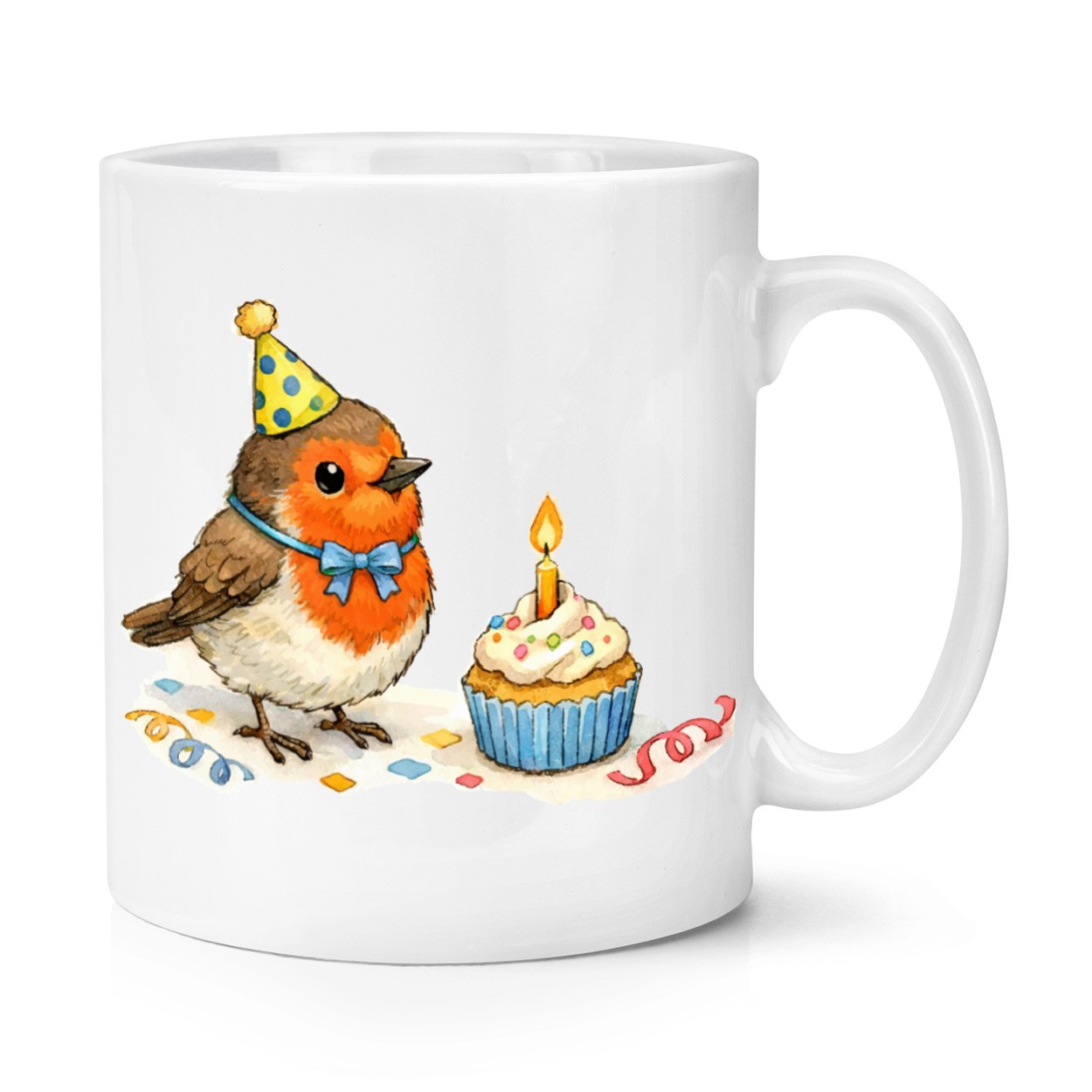 Birthday Robin 10oz Mug Cup Birthday Bird Love Mum Wife Husband Teacher