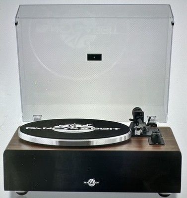 FancyRabbit H2410 Rosewood Record Player, with Speakers, 2-Speed, Bluetooth