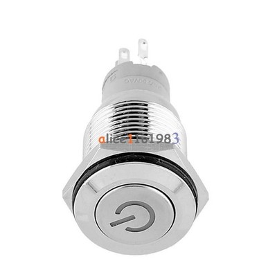 Self  Return Reset Switch   LED Logo Push Button Switch 16mm 5pin 12V Led *la