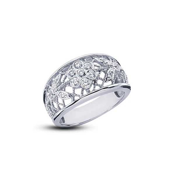 1/2 CT E VS1 Round Cut Earth Mined Certified Diamonds 14k Gold Cocktail Ring - Image 3 of 3