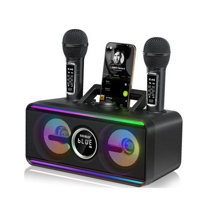 SD-216 Karaoke Machine for Adults & Kids   2 Wireless Mics, 80W Pow... Fas