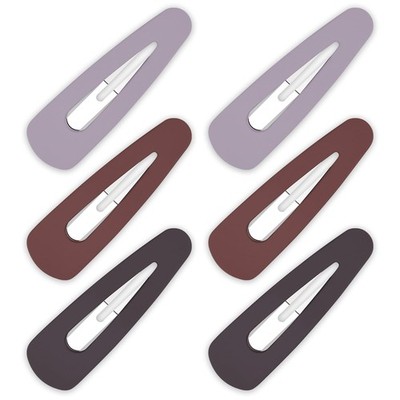 6PCS Large Snap Hair Clips, Acrylic Metal 6 Count (Pack of 1), Purple 