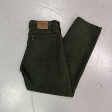 Vintage Levi’s 550 Made in USA Olive Green Relaxed Tapered Jeans 34x36 29 Inseam