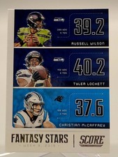 2020 SCORE WILSON LOCKETT MCCAFFREY FANTASY STARS WEEK 9 CARD SEAHAWKS PANTHERS