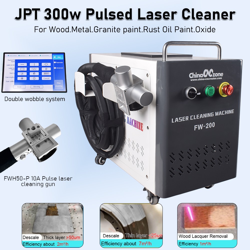 300W Pulsed Laser Cleaning Machine Portable Laser Rust Remover For