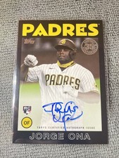 Jorge Ona 2021 Topps Rookie Auto Black Parallel /199 1986 Design Padres