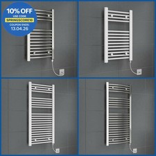 Chrome White Heated Towel Rail Radiator Straight Electric Bathroom Heating Rad