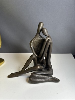 Small Couple Embracing Cast Bronze Timeless Expression Of Love Sculpture Danya B