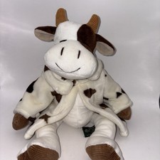 Russ Berrie Mooella Plush 13" Cow Stuffed Animal Spotted Coat Sitting Doll