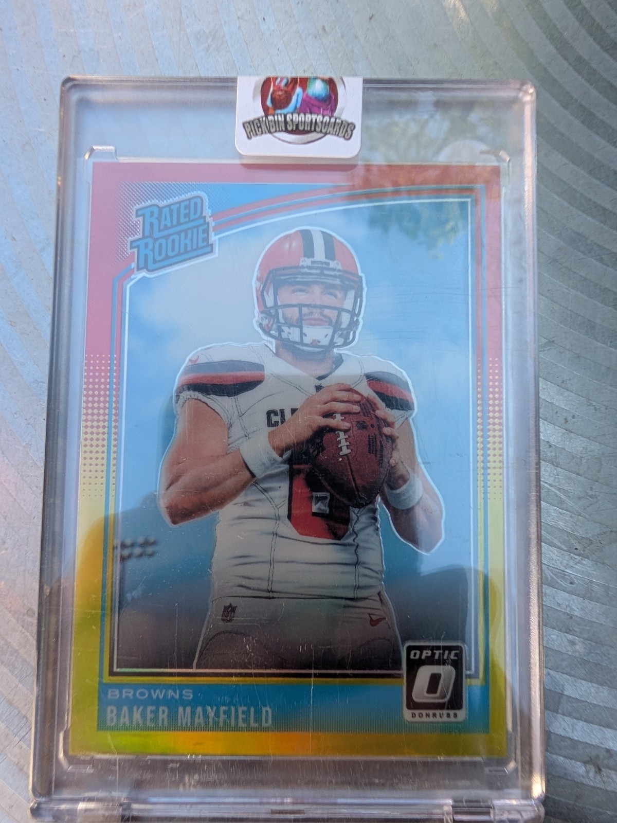 2018 Panini OPTIC Baker Mayfield Rookie RC Yellow RED #153