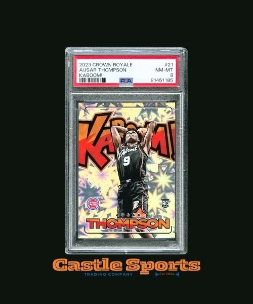 2023-24 Crown Royale #21 Ausar Thompson Kaboom SSP Rookie RC PSA 8 NM-MT Pistons
