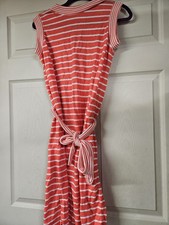 Vintage Fashion Frock Dress Women's Large Striped Pink/ White USA Made