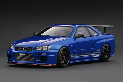 IG3641 Nissan TOP SECRET GT-R (BNR34) Blue Metallic 1/18 Ignition Model