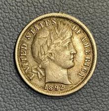 Silver Love Token - Barber Dime - Hand Engraved - Dark Patina - Full Liberty