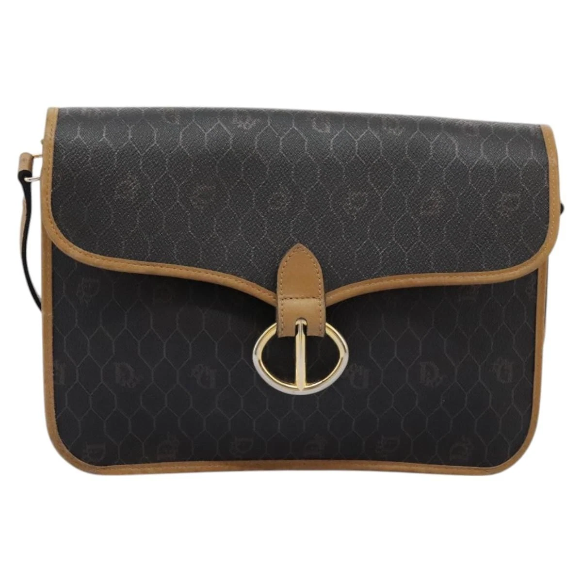 Sac bandoulière Dior en toile noire nid d'abeille authentique