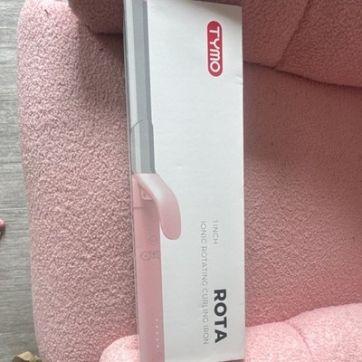 TYMO ROTA 1 Inch Ionic Rotating Ceramic Curling Iron Pink Rotating Curling Iron