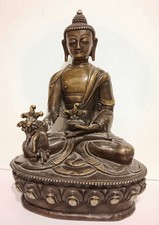 VINTAGE 8.25 Tibet Buddhism Temple Bronze Sha...