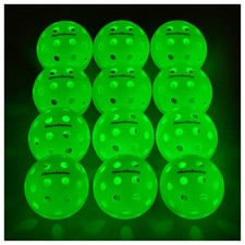 Light Up Pickleball Balls, 6 Pack, 40-Hole Outdoor