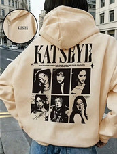 KATSEYE Women’s Full Zip Hooded Hoodie Graphic Logo Pockets Size 16 Apricot