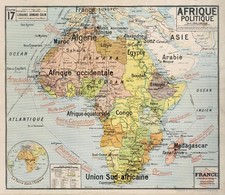 Carte scolaire ancienne Afrique politique (92 x 80 cm)