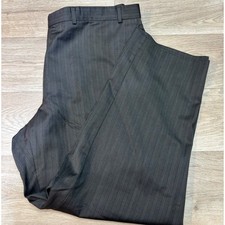 Calvin Klein Matthew 2 Mens Pinstripe Dress Pants Charcoal Brown 37x29 Slacks