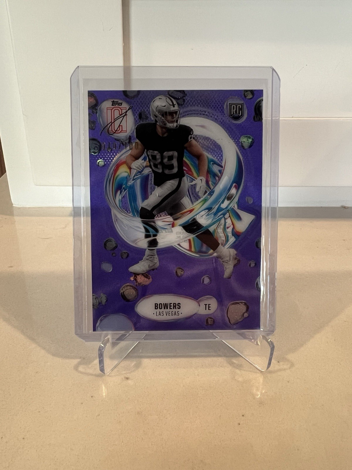 Rare Fluidity 2024 Topps Signature Class - Brock Bowers Acetate - Purple /100