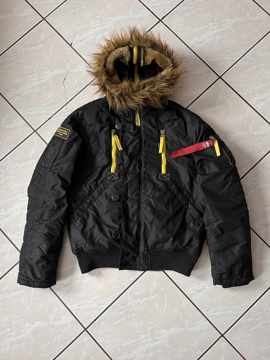 Alpha Industries N-2B Military Flight Jacket Bomber Black Hooded