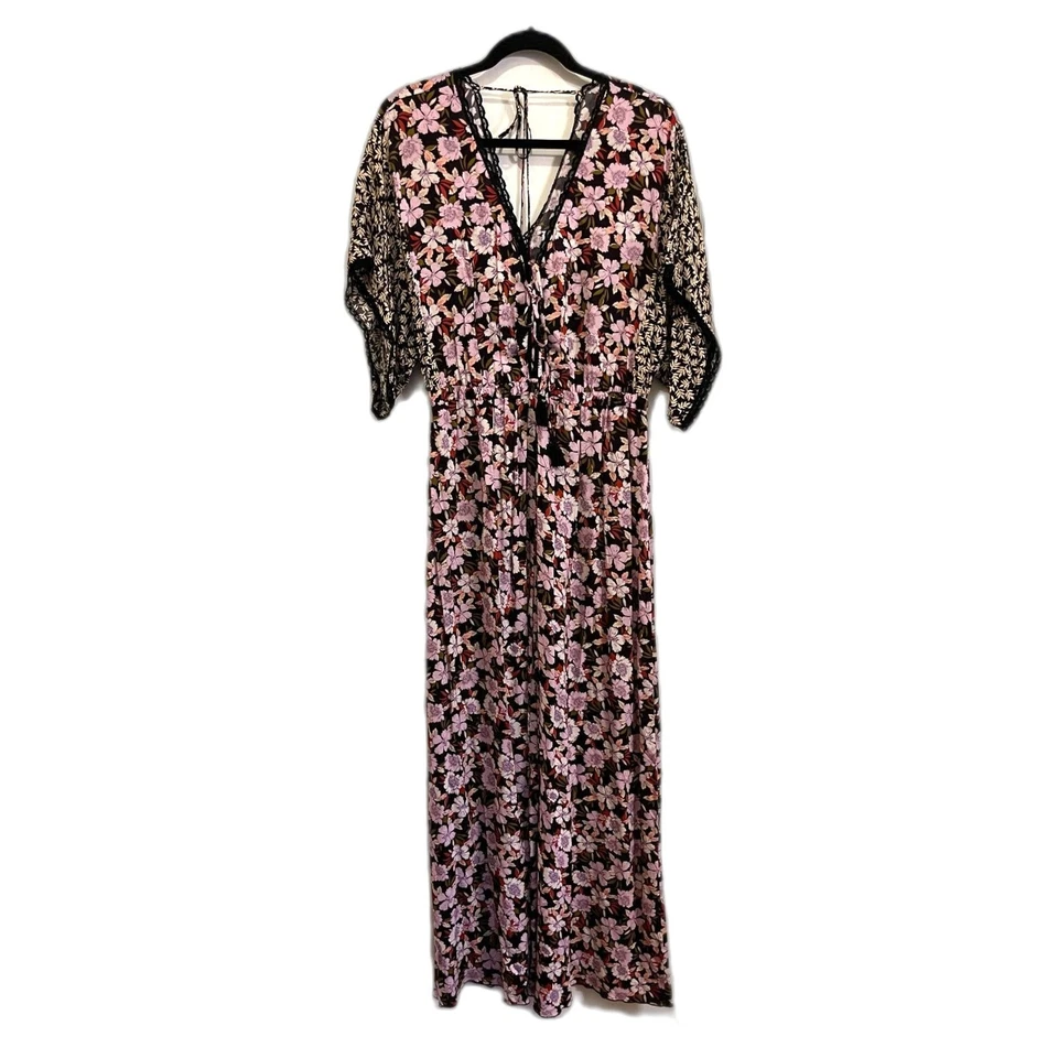 Johnny Was JADE Floral Rayon Boho Hippie Malibu Jumpsuit Women's Size Small - Image 2 of 4