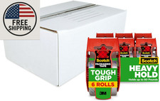 Scotch Tough Grip Packing Tape, 1.88 in X 22.2 Yd, 6 Rolls with Dispensers  Sco