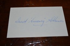Dave Sweeney Schriner signed 3x5 index card Toronto Maple Leafs HOF 1962, D:1980