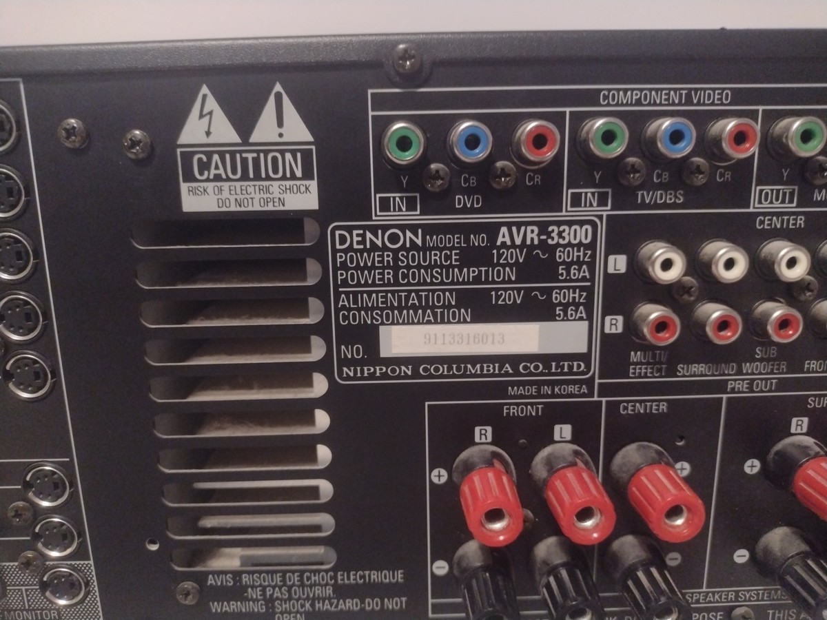 DENON AVR-3300 Precision Audio Component AV Receiver Tested