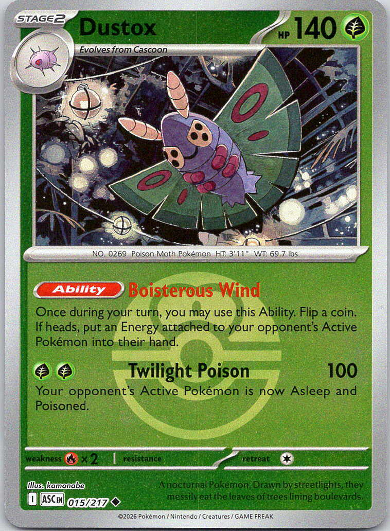 Dustox - Ascended Heroes (NM) Love Ball Reverse Holo 15/217 Grass
