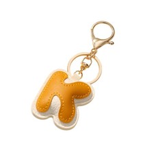 Soft PU Leather Initial Letter Keychain Personalized Initial Letter Keychain ...