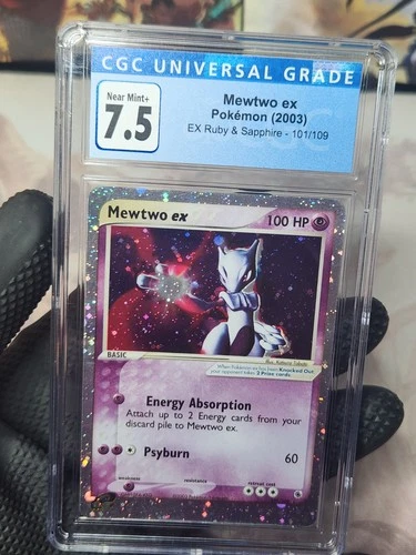 2003 Pokemon Ruby Sapphire Mewtwo ex Holo #101 Graded Pokémon CGC 7.5 like PSA