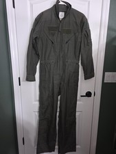 Vintage US Military Flyers Coveralls Mens 40R Green Fire Resistant Isratex 90s