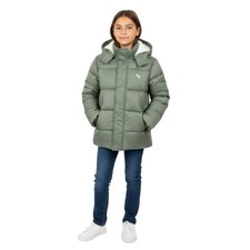 Abercrombie Kids Boys Puffer Jacket 15/16 Sage Green Hooded Sherpa Warm NWOT 