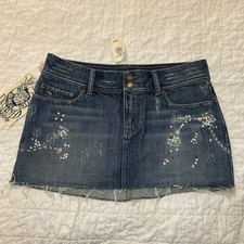 New NWT 98 Y2K Abercrombie Fitch Denim Jean Mini Skirt Destroyed Women s Sz 4