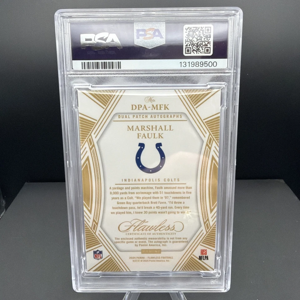 Parche doble Panini Flawless Marshall Faulk Colts 2024 automático bronce/6 PSA 8 casi nuevo-como nuevo Foto 2 de 2