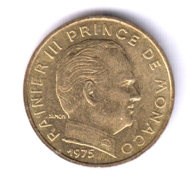MONACO 10 Centimes 1975 near BU grade (mnc332)