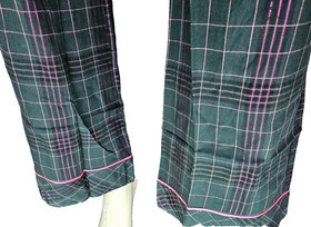 VICTORIA'S SECRET Flannel Pajama Set Pajamas Green Pink Plaid Large NWT