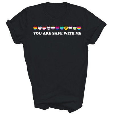 #ad You Are Safe With Me Rainbow Bi Transgender Lgbt Pride Gay Unisex Shirt Gift $17.82
