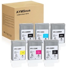 PFI-120 Ink Cartridge Replacement iPF TM-200 TM-300 TM-305 TM-205 6-Pack