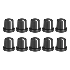 10Pcs 6mm Splined Shaft Hole Knob Pedal Amplifier Black Potentiometer White Mark