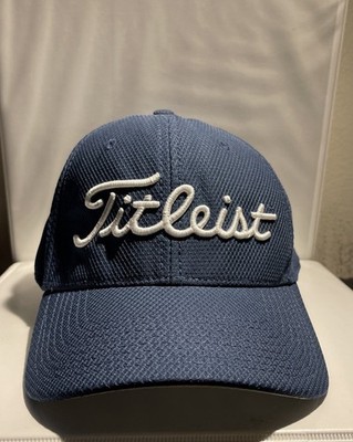 Titleist Golf Hat Cap Blue Fitted Medium Large M/L Logo Flex Performance TTech