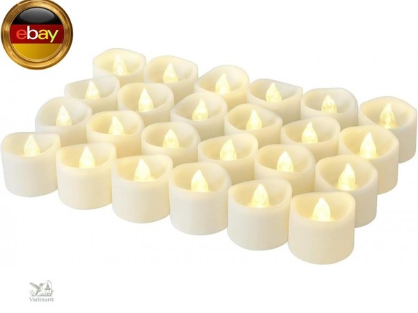 24 StüCk Led Kerzen, Led Tee Lichter Flammenlose Kerzen Mit Timer, 6 Stunden An-image