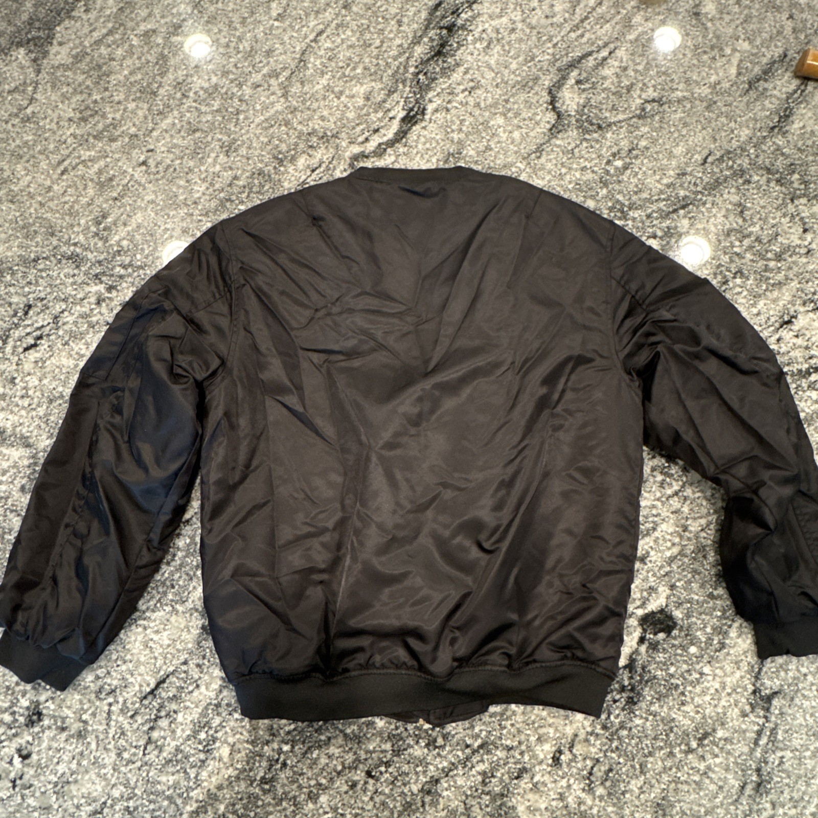 REVERSIBLE FLIGHT BOMBER JACKET With Patch BLACK … - image 17